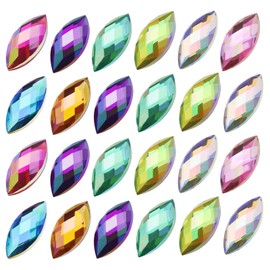 VGOL 500Pcs Acrylic Sew On Rhinestones AB Decorative Crystal Horse Eye Shape Rhinestones Decoration for DIY Making Crafts Scrapbooks Clothing Phones Colourful