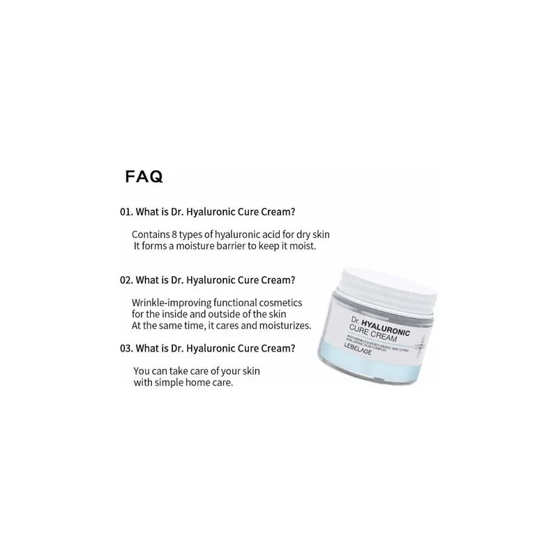 Crema Facial Coreana De Hialurónico Antiarrugas Dr Cure(1pz)