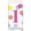 Pink Dots 1st Birthday Table Cover (137cm x 213cm) -