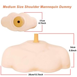 hairyhme Shoulder Mannequin Dummy Shoulder Mannequin Head Stand Wig Head Support for Cosmetology and Hairdressing Training in Home and Salon Settings, Shoulder Model, Medium Size