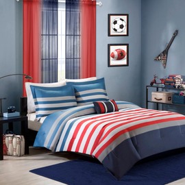 Patriotic Decorations for the Home Set of 2 Sheer Panels Rainbow Kids Teen Boys Bedroom Students Classroom Backdrops Navy Blue and Red Patriotic Decor for Independence Day Party Outside Living Room