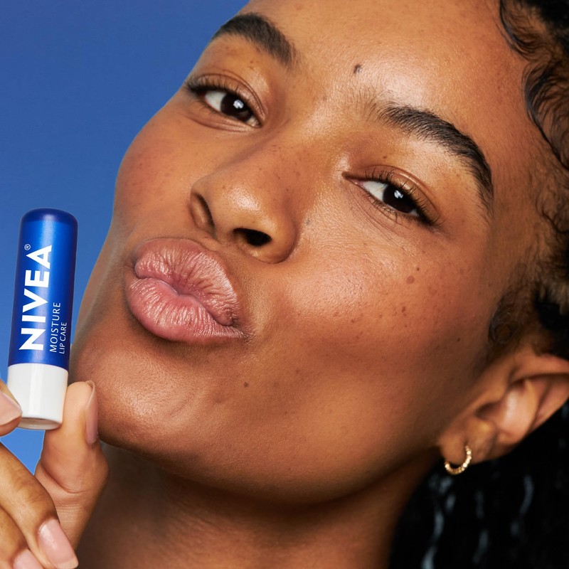 NIVEA Moisture Lip Care, Hydrating Lip Balm with Shea Butter,