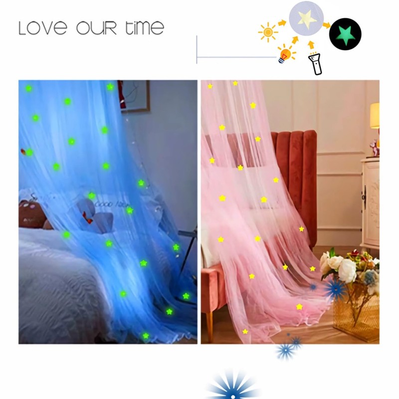 Eimilaly Stars Bed Canopy Glow in the Dark, Bed Canopy