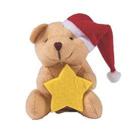 Fun Express Plush Christmas Bear with Star - Toys - 12 Pieces