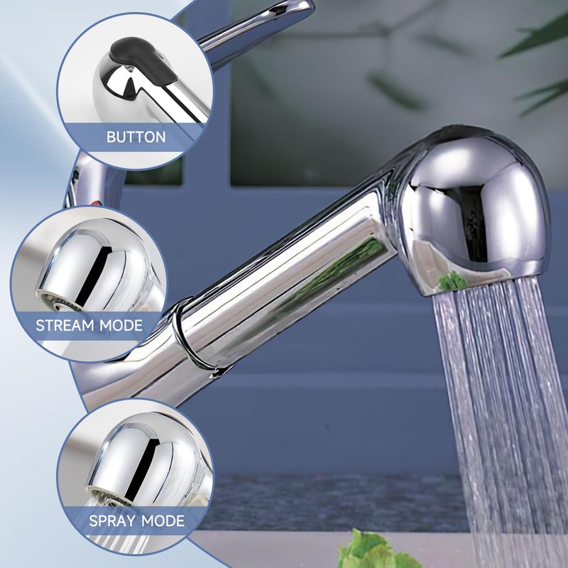 Kitchen Shower Head with 2 Modes Jet Types and Shower,
