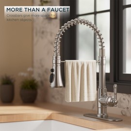 FORIOUS Vintage Kitchen Faucet Pull Down Sprayer Brushed Nickel Stainless Steel, High Arc Single Handle Antique Sink Faucet 1 or 3 Holes for Pot Filler, Farmhouse Camper RV Wet Bar