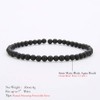 BALIBALI 4MM Mini Gemstone Energy Bracelets Tiny Black Agate Bracelet