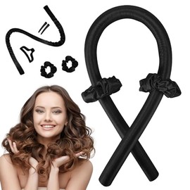 Rizador Pelo Sin Calor,Rizos Sin Calor Para Onda Natural,Rizadores De Cabello Sin Calor Con Pinzas Para El Cabello Y Coletero,Cinta Para Rizar Sin Calor Para Dormir Rizos Perfectos Sin Daños Sin Calor
