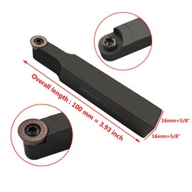 ASZLBYM 11 pieces RPMT1204MOE R6 indexable insert milling inserts blade cutter with 5/8 inch / 16 mm SRDPN1616H12 indexable insert milling tool holder metal lathe cutting tools