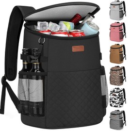 Soft Cooler Backpack, Backpack Coolers Insulated Leak Proof Thermal Lunch Backpack for Men Work Small Cooler Bag Beach Travel Picnic Drink Beverage Beer (S, Black)