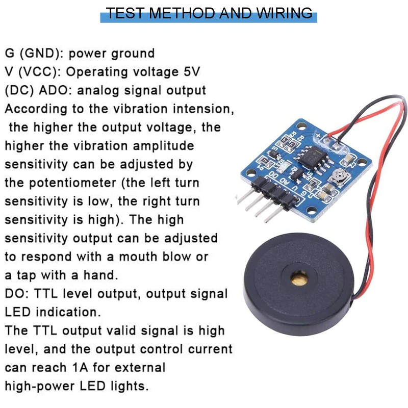 Youmile Pack of 4 5 V Piezoelectric Film Vibration Sensor