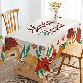 Hafangry - Shana Tova - Mantel decorativo para decoración de Año Nuevo, judío, Año Nuevo, suministros para fiestas, cocina, comedor, hoga...