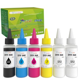 DTF Ink 100ML Combo Pack, Premium DTF Transfer Ink for PET Film, Refill Ink for Epson ET-8550 ET-8500 XP-15000 L1800 R1390 R2400 DX5 DX7 (100ml x 6, 2Wh+CMYK)