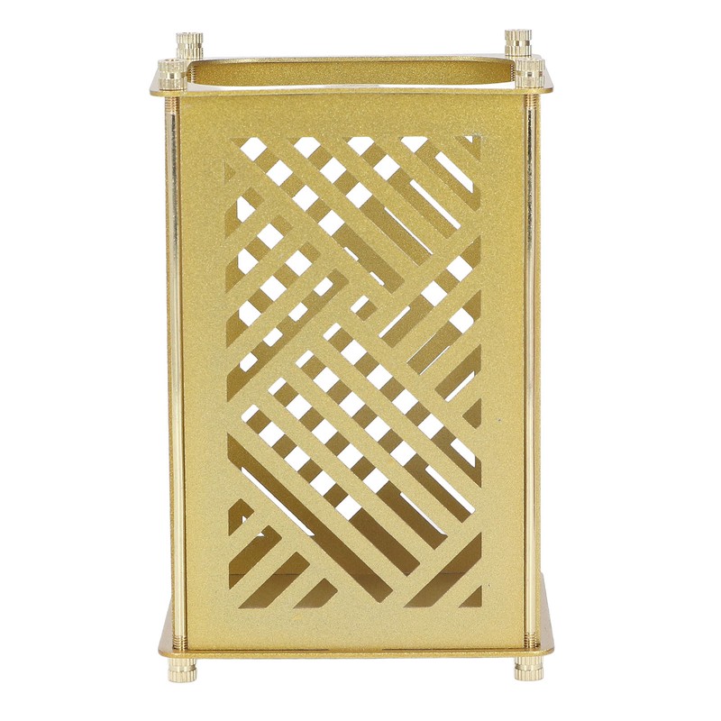 3set Pen Holder Golden Appearance Electroplating Quadrate Educational DIY Assembly