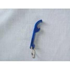 Qty 1- Key Chain Bottle and Can Opener - Color Blue Aluminum