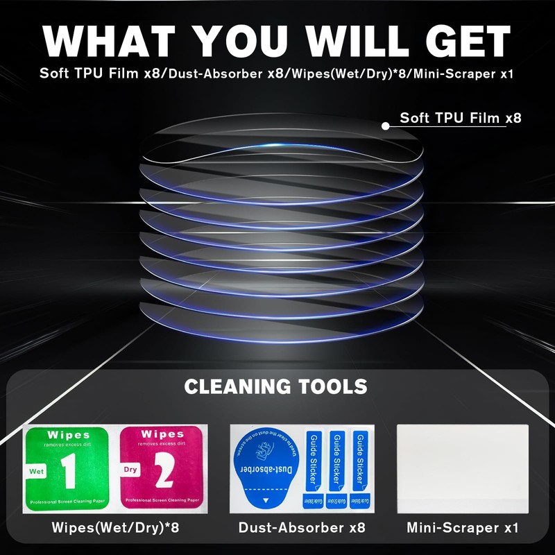 8 Packs Compatible for Garmin Forerunner 970 Screen Protector,Advanced Soft