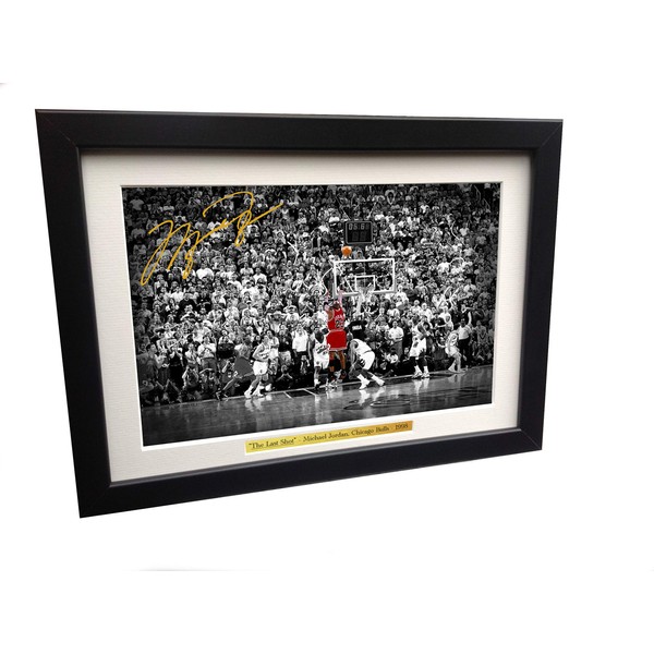 Fotorahmen, Motiv: Michael Jordan "The Last Shot", signiert, 30,5 x 20,3 cm, A4