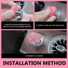 Opuweiy Car Start Button, Bling Heart-Shaped Ceramic Decorative Ignition Button,