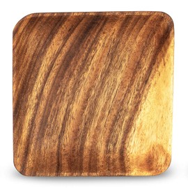 levandeo Wooden Bowl Acacia 15 x 15 cm Square Table Decoration Plate Wooden Plate Snack Bowl Fruit Bowl