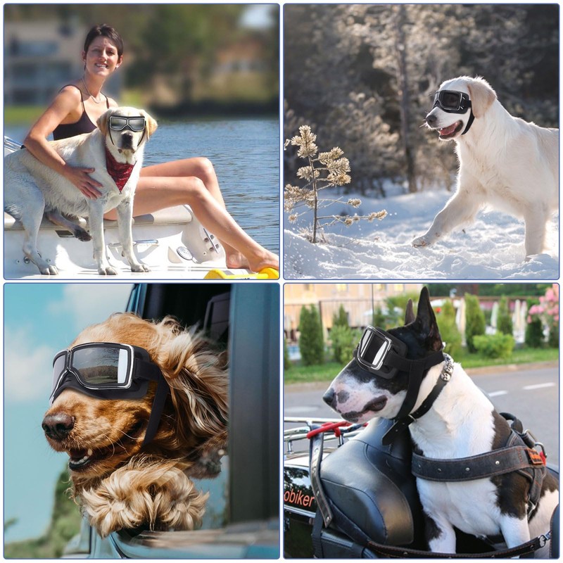 OWNPETS Large Dog Sunglasses Goggles UV Protection Windproof Dustproof Snowproof
