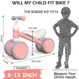 Baby Balance Bike Toys for 12-36 Months Kids Toy Boy and Girls Gifts Toddler Best First Birthday Gift Children Walker No Pedal Infant 4 Wheels Bicycle (Classic, Pink)