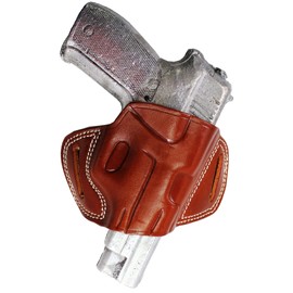 YT HOBBY Handmade Fast Draw Outside The Waist Band OWB Carry Leather Gun Holster (Brown - Right Hand, Springfield XDs)