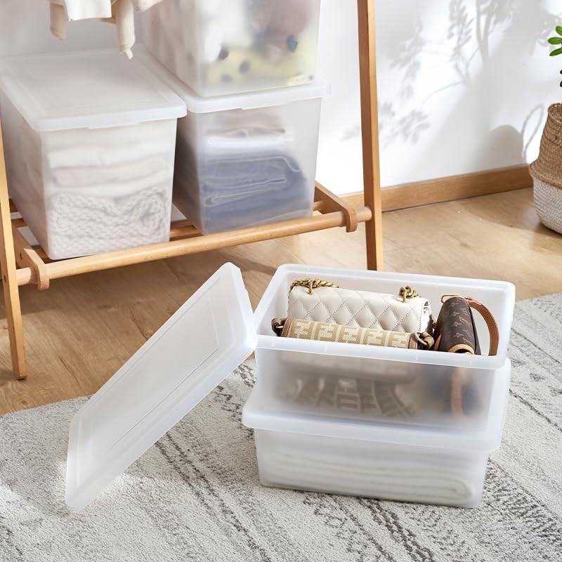 Sgoostood 15 QuartStackable Plastic Storage Bins with Lids,Container to Organize