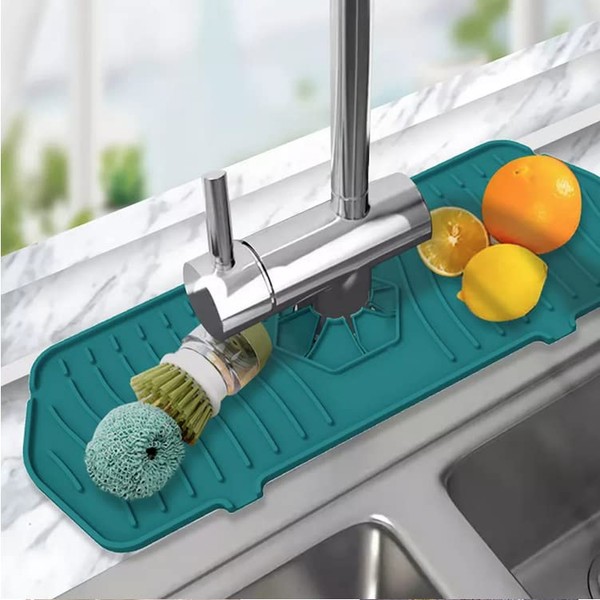 Kitchen Silicone Faucet Water Catcher Mat Sink Draining Pad Faucet