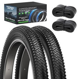 26 Inch Bike Tires Replacement 2-Pack 26x1.95 Bike Tire with Anti-Stab Weave, Folding Mountain Bicycle Tires and Tubes