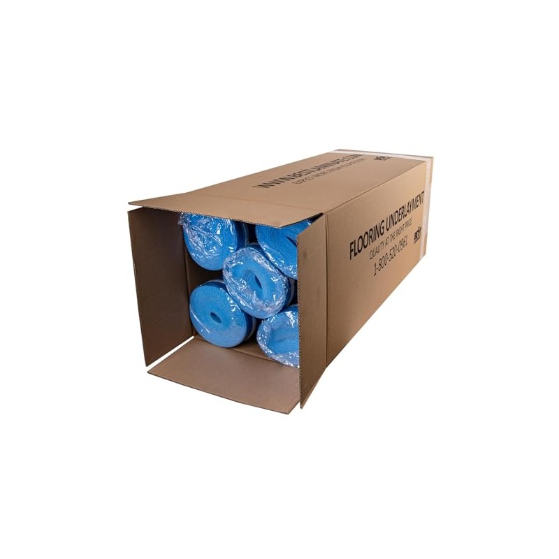 3in1 Vapor Barrier Flooring Underlayment w/Overlap and pre-Attached Tape Strip