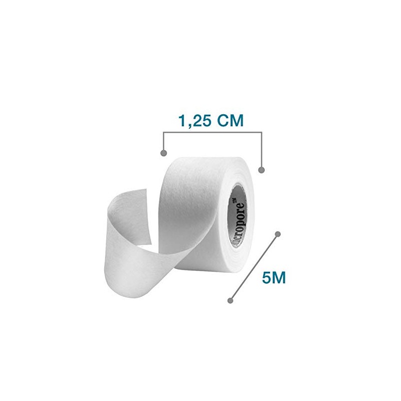 Nexcare 3M, Cinta Adhesiva Micropore, Color Blanco, Hipoalergénica, Transpirable y