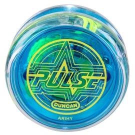 Duncan Toys Pulse LED Light-Up Yo-Yo, Intermediate Level Yo-Yo with Ball Bearing Axle and LED Lights, Clear/Blue