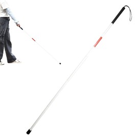 RekiLife White Cane, Foldable, Lightweight, For Blinds, Long, Safety Cane, Approx. 49.2 inches (125 cm)