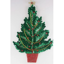 Unbranded Christmas Tree Sequin Applique Shinny & Brigh, Pressure Sensitive glue & move ar