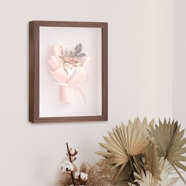 Shadow Boxes Display Box Wooden - Deep Box Frame 6X8 3D Picture Frame 15 x 20 CM for Medal Flower Memorabilia Tickets Crafts (Walnut428,Depth 3cm)