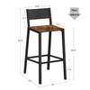 VASAGLE Bar Stools, Set of 2 Bar Chairs, Tall Bar