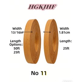 HGKJHFmelamine Edging Tape。13/16in*50ft,pre Coated with hot melt Adhesive Flexible Veneer Edge Edging, Used for Cabinet and Furniture Maintenance (No11-Yellow Beech Wood Color, 13/16in*50ft)