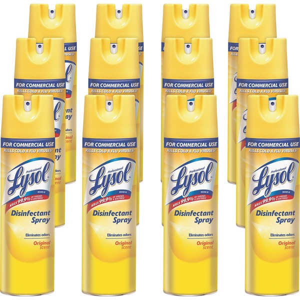 Lysol-04650CT Professional Disinfectant Spray, Original Scent, 228oz (12X19oz)