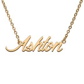Ashton Name Tag Necklaces for Her His Friends Familys Relationship Memory Jewelry Gift