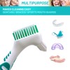 Mckkor Denture Brush 4 Pack,Double Sided Denture Toothbrushes, Multi-Layered Bristles