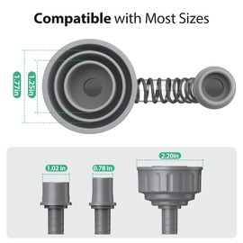 AC Drain Line Cleaner, A/C Condensate Drain Line Cleaner Adapter, Universal Fit AC Drain Line Unclogger, Compatiable With Most PVC Pipe Sizes, Easy To Use, Grey