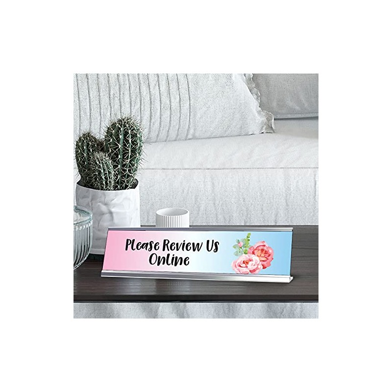 Please Review Us Online, Floral Designer Desk Sign (2 x