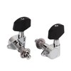 6 Pcs Guitar Tuning Pegs 3L3R Metal Body Black Wood