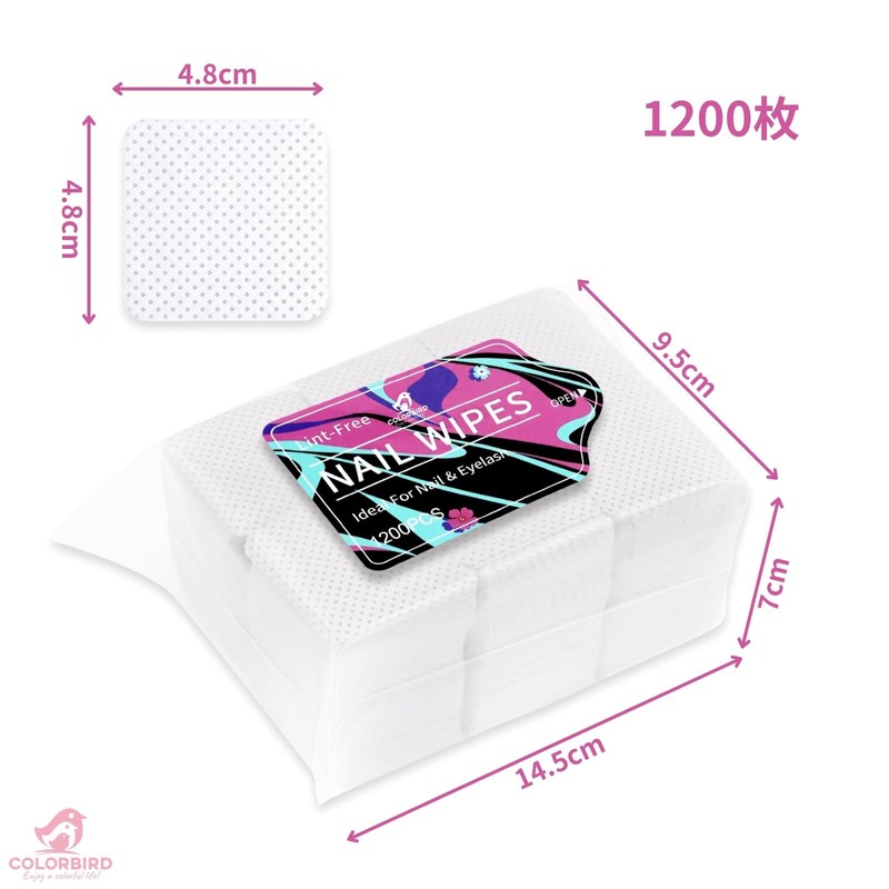 COLORBIRD Nail Wipes, Uncured Gel Wipes, Gel Nails, Non-Pilling Brush