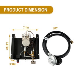 Mgoodoo 4 Bolts Propane Burner, Patio Heaters Glass Tube Burner with Regulator Valve Assembly Kit