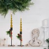 Christmas Candle Holder,Metal Black Candlestick Holders Set of 2 with