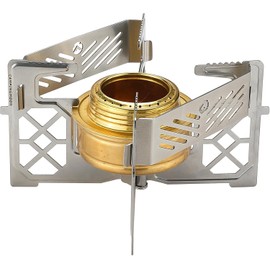 Camping Moon Alcohol Burner with Storage Bag, Stainless Steel Trivet, Cross Trivet, Alcohol Stove, Compact, AS-GT-DFP