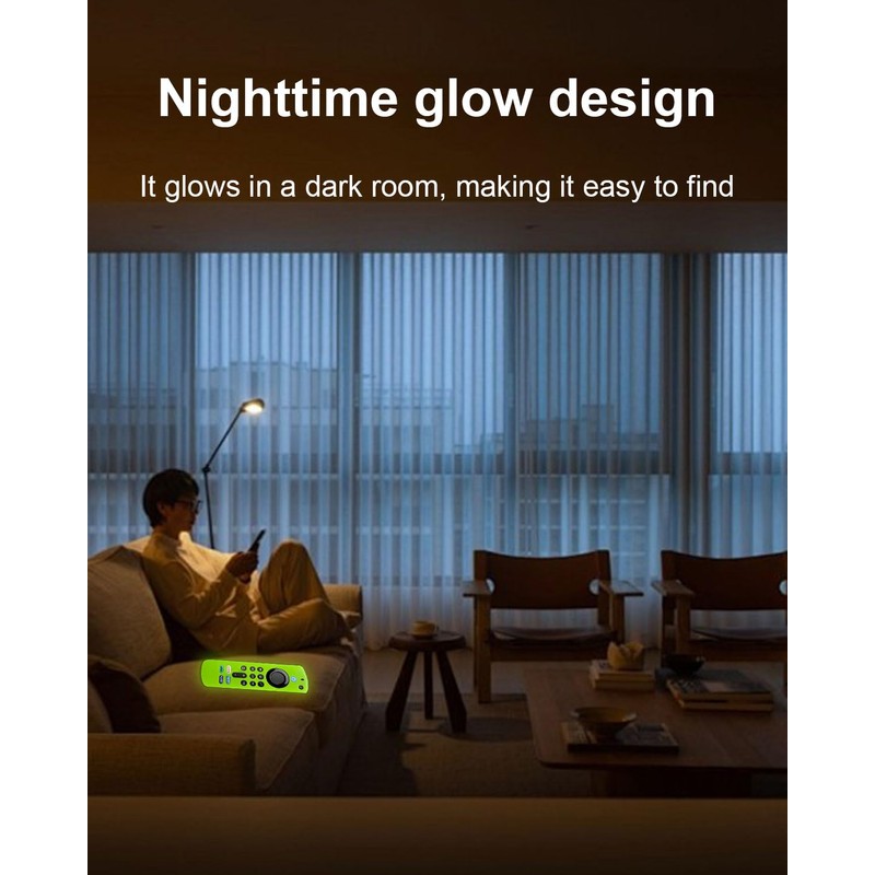 SEYUGOPTI 2-Pack Glowing Silicone Remote Cover for Fire TV Stick