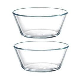 VIPHIEC Tempered Glass 13oz Dessert Bowls Set of 2, Ramekins Oven Safe, Microwave Safe Bowls, Ice Cream Bowls, Bouillon Cups, Sauce Bowl Set, Small Serving Bowls for Side Dishes
