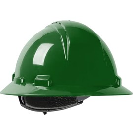 Dynamic Kilimanjaro Full Brim Vented Hard Hat, HDPE Shell, Type 1, Class C, 4-Point Suspension, Wheel Ratchet Adjustment, Dark Green (280-HP641RV-04)